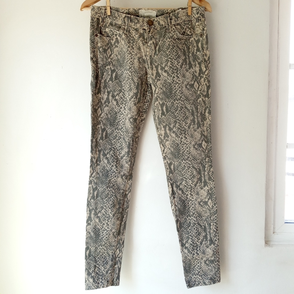 Current Elliott 26 Ankle Skinny Canvas Snakeskin Jeans